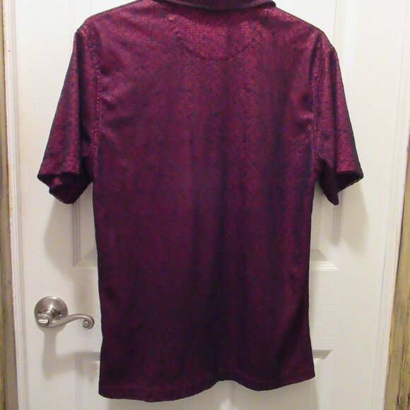 Morbid Threads Vintage Black Spiderweb Cobweb Lace Red Shirt Button Up Goth Men - Picture 10 of 14